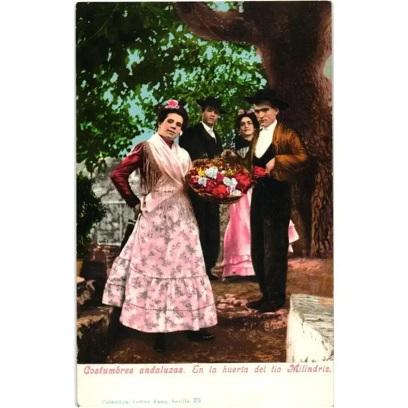 American Vintage Other - Costumbres Andaluzas En La Huerta Del Tio Milindris Sevilla No 25 Spain Postcard